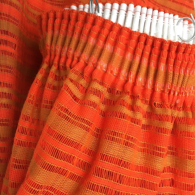 CURTAIN, 1970s Orange Open Weave 3.5m x 1.4m drop (Single)